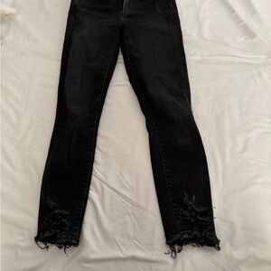 Agolde Black Distressed Skinny Jeans